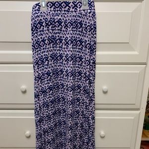 cherokee pattern skirt long blue and purple